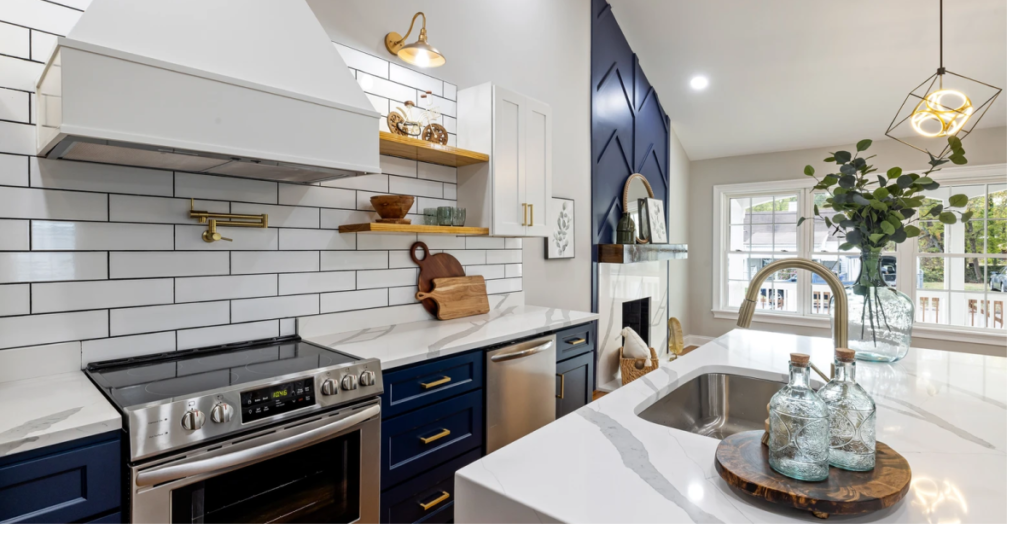 Interior of remodeled kitchen