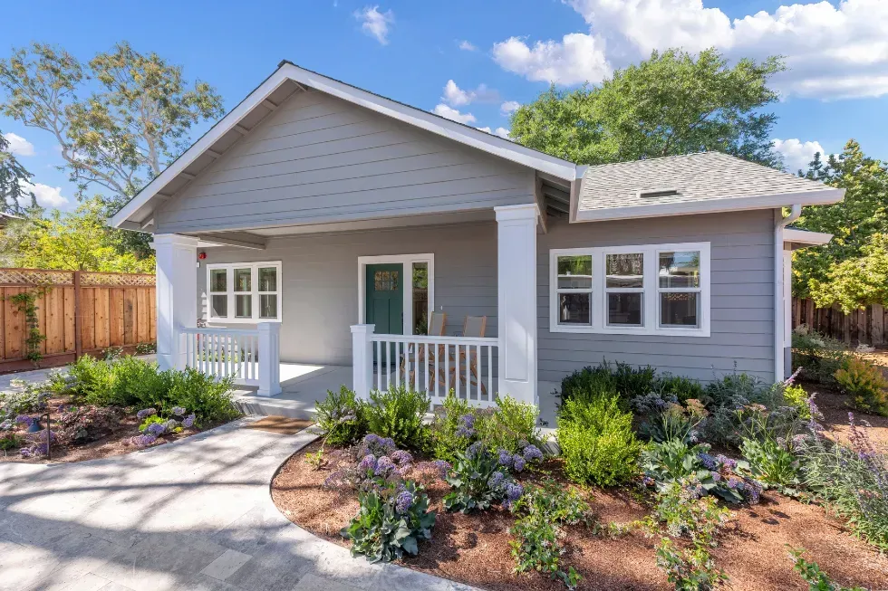Detached backyard accessory dwelling unit completed by San Jose ADU Solutions with modern residential exterior