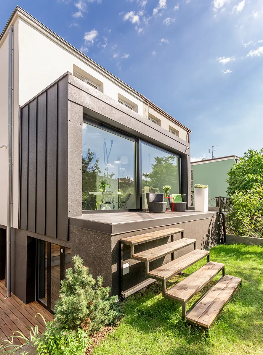 A custom ADU patio detached from the house