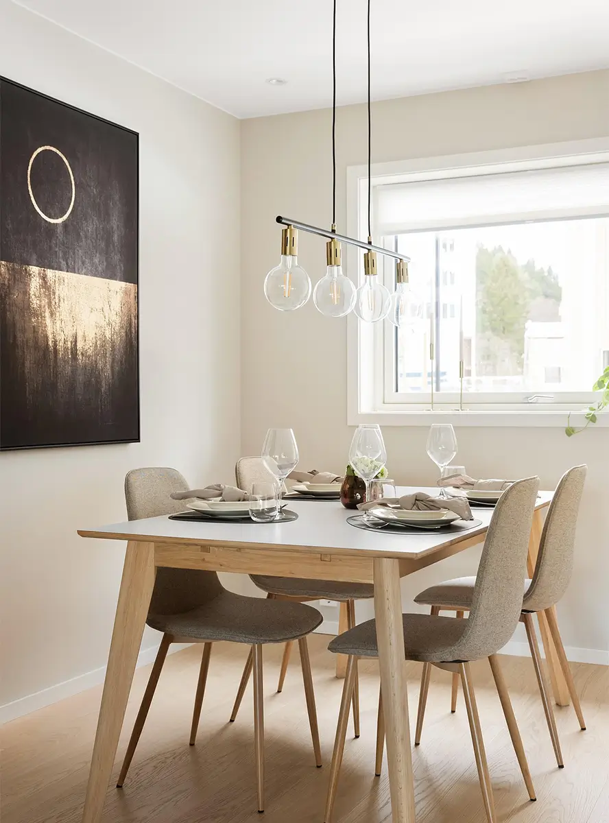 An elegant four-seater dining area room addition