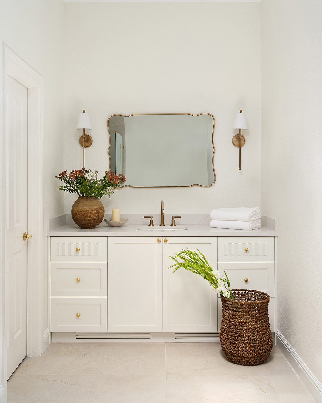 A customized vanity bathroom ADU