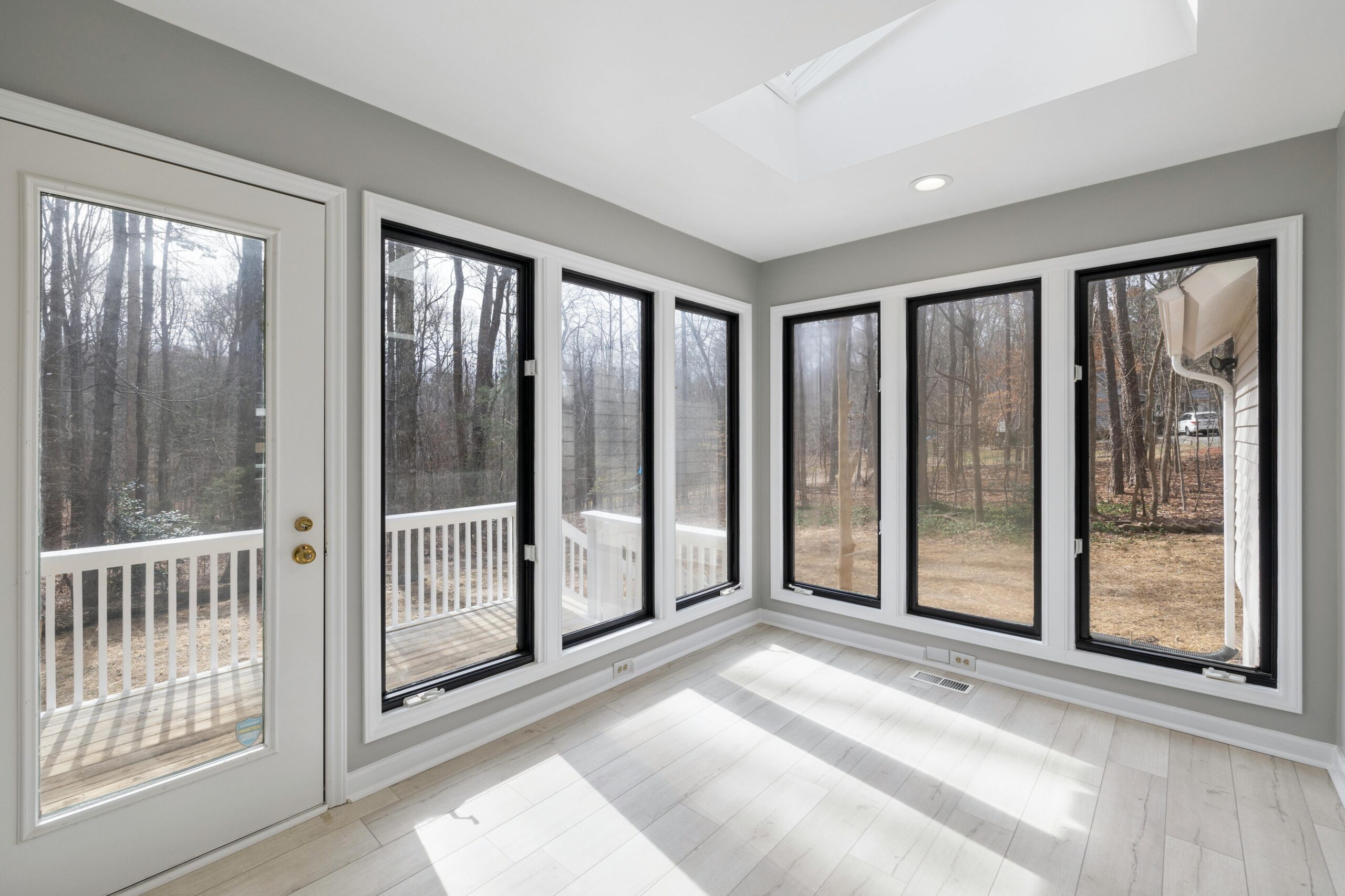 Interiors of an ADU with a separate entrance & glass panels