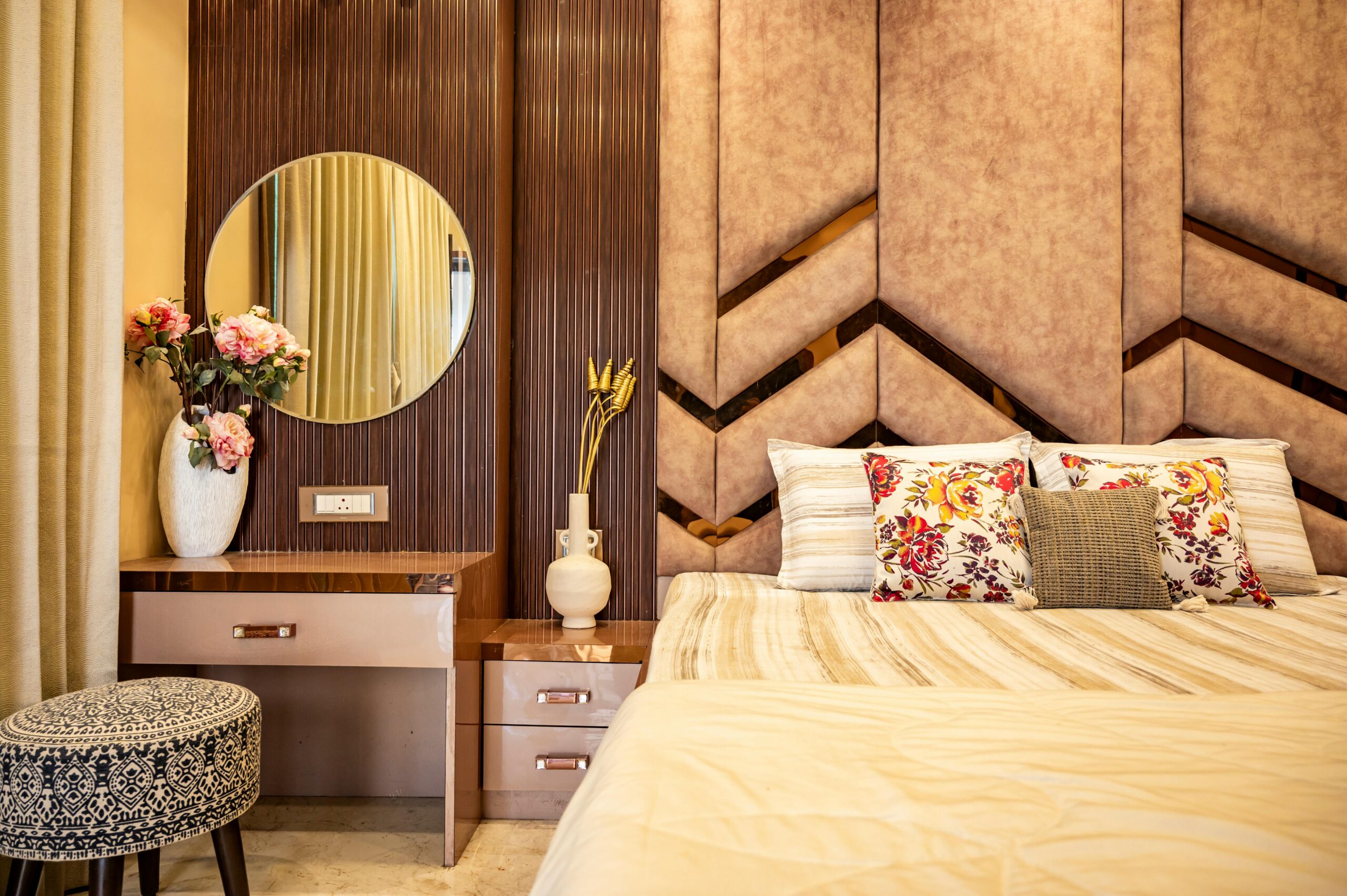 Elegant bedroom with modern decor