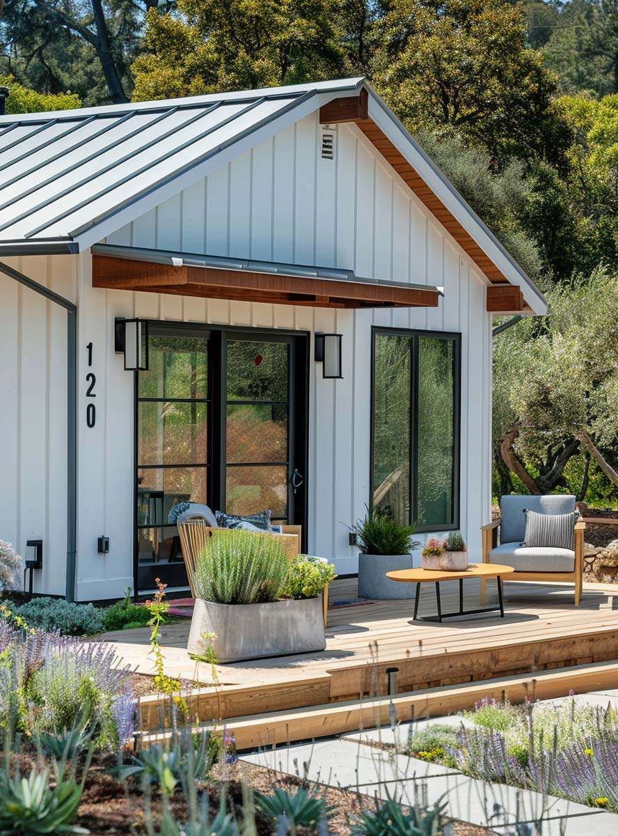 A custom ADU with a patio