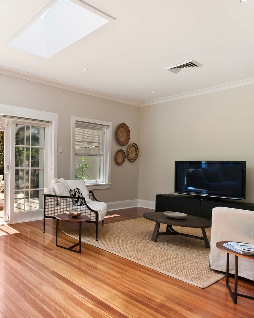 A new living room with a television