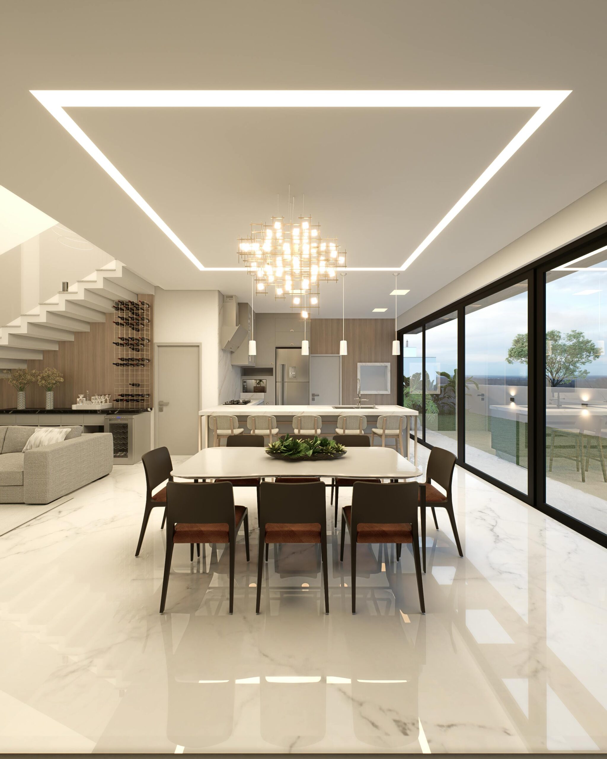 A modern open-plan living & dining area