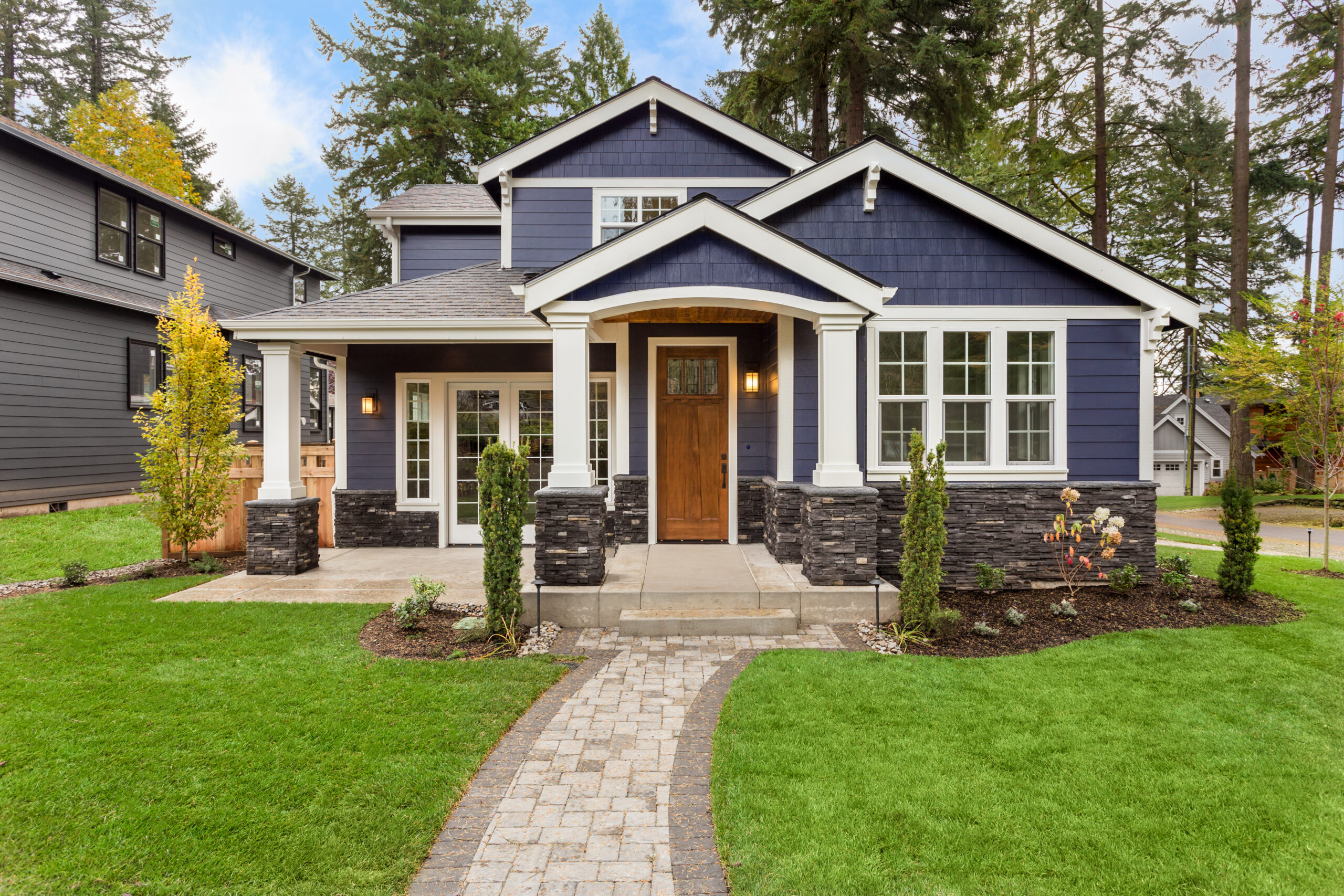 Exterior of a beautiful, newly built home