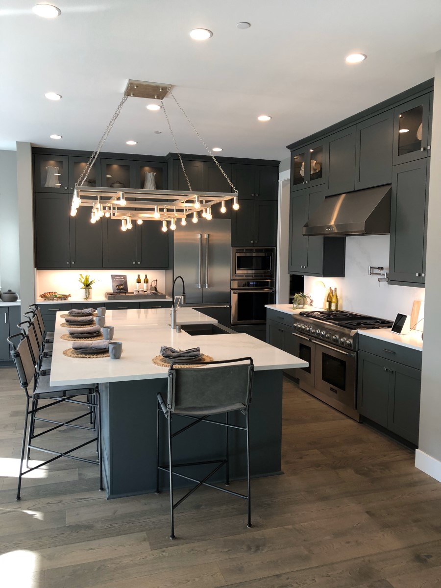 Mountain View kitchen remodel with dark cabinetry and center island