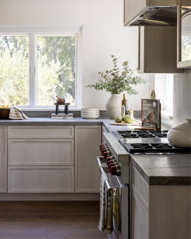 Modern rustic kitchen remodel with natural stone