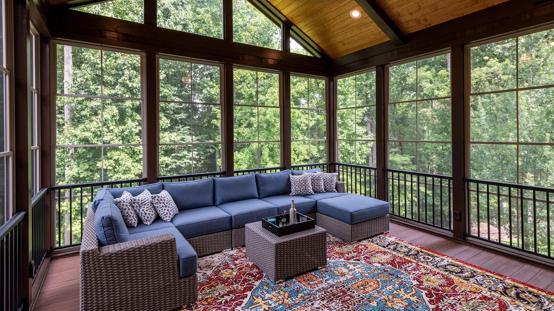 A home addition for outdoor seating.